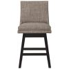 39 Inch Fabric Padded Swivel Barstool, Set of 2, Light Gray