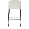Channel Stitched Low Fabric Barstool with Sled Base, Set of 2, Gray