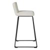 Channel Stitched Low Fabric Barstool with Sled Base, Set of 2, Gray