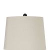 Metal Table Lamp with Turned Pedestal Base, Set of 2, Bronze