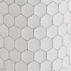 Round Shaped Metal Accent Stool with Honeycomb Pattern, White