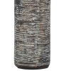 Fabric Shade Table Lamp with Textured Base, Set of 2, White and Black