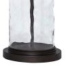 Drum Shade Table Lamp with Glass Insert Base, Bronze