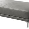 Leatherette Ottoman with Sleek Metal Feet, Gray