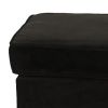 Fabric Ottoman with Nailhead Trim and Turned Feet, Black
