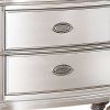 28 Inches 2 Drawer Wooden Nightstand with Turned Legs, Silver