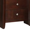 24 Inches 2 Drawer Wooden Nightstand with Metal Pulls, Brown