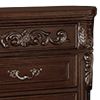 30 Inches 3 Drawer Engraved Wooden Nightstand, Brown