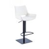Swivel Faux Leather Bar Stool with Countered Seat, White and Black