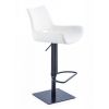 Swivel Faux Leather Bar Stool with Countered Seat, White and Black