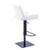 Swivel Faux Leather Bar Stool with Countered Seat, White and Black