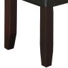 Dining Bench with Faux Leather Upholstery and Chamfered Feet, Black