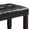 Dining Bench with Faux Leather Upholstery and Chamfered Feet, Black
