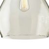 Teardrop Glass Pendant Lighting with Metal Chain, Clear and Black