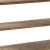 Traditional Style Console Sofa Table with Scalloped Design, White and Brown