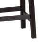 29 Inch Wooden Bar Stool with Upholstered Cushion Seat, Set of 2, Gray and Black