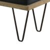 Leatherette Padded Bench with Hairpin Legs, Gray