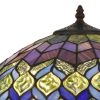 120 Watt Tiffany Table Lamp with Engraved Base, Multicolor