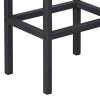 25.6 Inches Bar Stool with Wooden Seat, Set of 2, Brown and Black