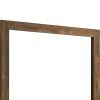 39 Inch Square Wooden Frame Rustic Mirror, Walnut