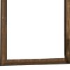 39 Inch Square Wooden Frame Rustic Mirror, Walnut