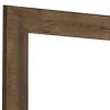 39 Inch Square Wooden Frame Rustic Mirror, Walnut