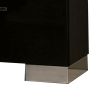 Two Drawer Nightstand with USB Charger and Bar Handle Pulls, Black