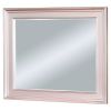 64 Inch Contemporary Style Wooden Frame Mirror, Rose Pink