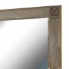 44 Inch Rectangular Mirror with Carved Corners, Brown