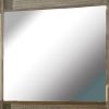 44 Inch Rectangular Mirror with Carved Corners, Brown