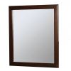 32 Inch Transitional Style Wooden Frame Mirror, Cherry