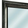 46 Inch Contemporary Style Wooden Mirror, Metallic Gray