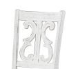 Open Scroll Back Wooden Side Chair with Padded Seat, Set of 2, White
