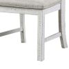 Open Scroll Back Wooden Side Chair with Padded Seat, Set of 2, White