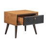 24 Inch Wooden Nightstand with One Drawer, Brown and Black