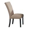 Wooden Side Chairs with Nailhead Trims, Set of 2, Beige and Black