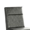 Wooden Counter Height Chairs with Padded Backrest, Set of 2, Gray and Black