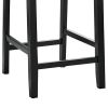 Wooden Counter Height Chairs with Padded Backrest, Set of 2, Gray and Black