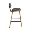 28.5 Inches Contoured Seat Leatherette Barstool, Brown