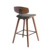 28.5 Inches Contoured Seat Leatherette Barstool, Brown
