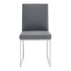 20 Inches Leatherette Metal Frame Dining Chair, Set of 2, Gray