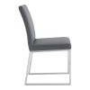 20 Inches Leatherette Metal Frame Dining Chair, Set of 2, Gray