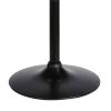 24 Inches Round Adjustable Pub Table with Metal Base, Black