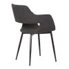 Fabric Upholstered Accent Chair with Wide Open Lower Back Design, Gray