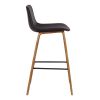 35 Inch Wooden Barstool with Leatherette Seat, Brown
