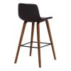 35 Inch Wooden Barstool with Leatherette Seat, Brown