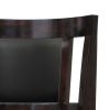 29 Inches Swivel Wooden Frame Counter Stool with Padded Back, Dark Brown