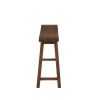 Saddle Design Wooden Bench with Grain Details, Brown