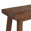 Saddle Design Wooden Bench with Grain Details, Brown