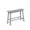 Saddle Design Wooden Bench with Grain Details, Gray